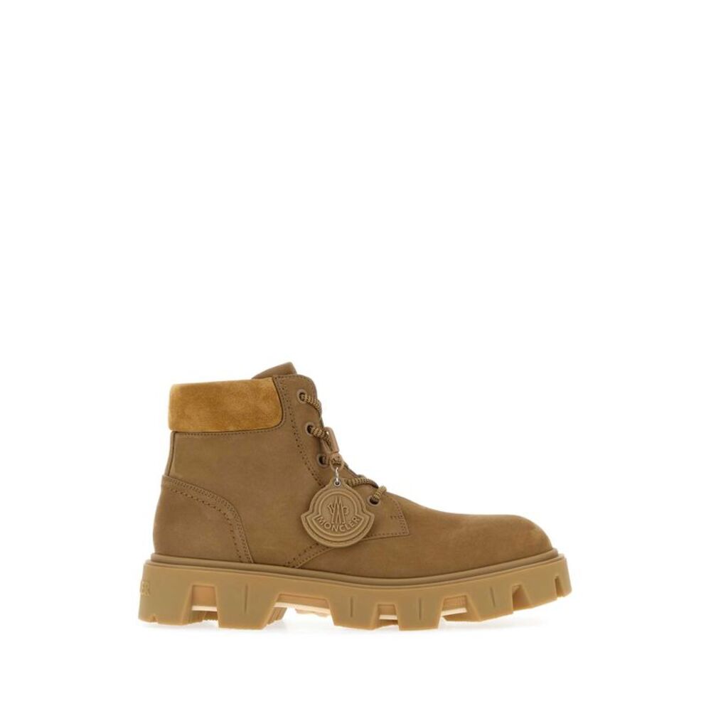 Moncler Men Beige Suede  Peak City Ankle Boots